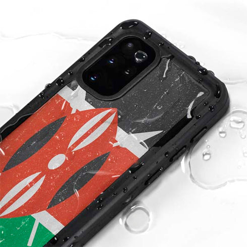 Kenya Flag Distressed Galaxy S20 Plus Waterproof Case